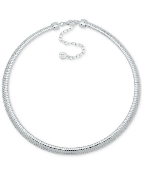 Silver-Tone Omega Chain Collar Necklace, 16" + 3" extender