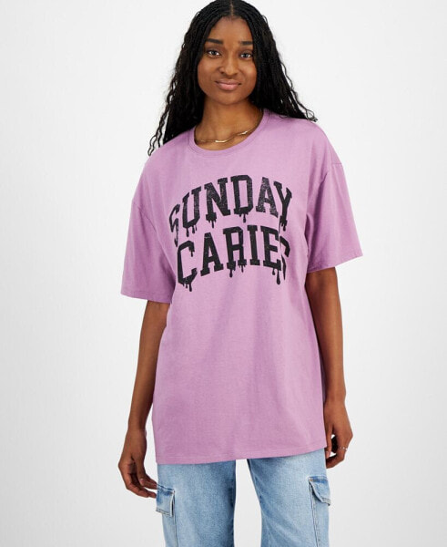 Juniors' Sunday Scaries Halloween Graphic Boyfriend Tee