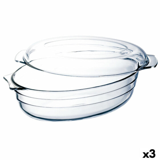 Поднос для сервировки Ô Cuisine Ocuisine Vidrio с крышкой 3 л 1,1 л Прозрачное стекло 3 штуки