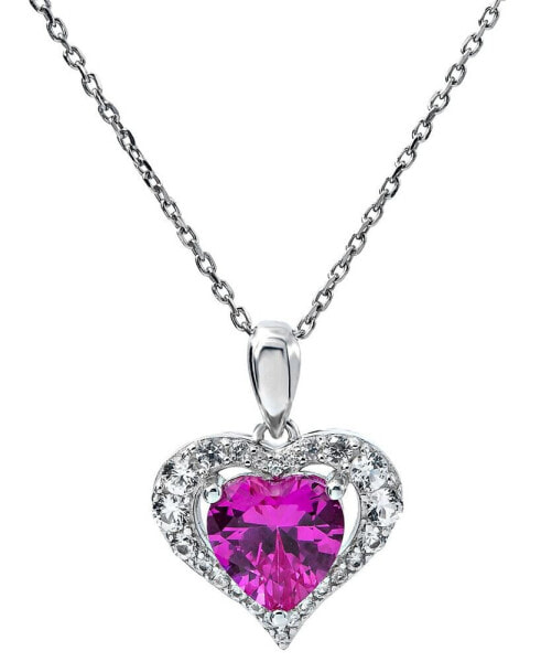 Macy's women's Heart Pendant Necklace in Sterling Silver