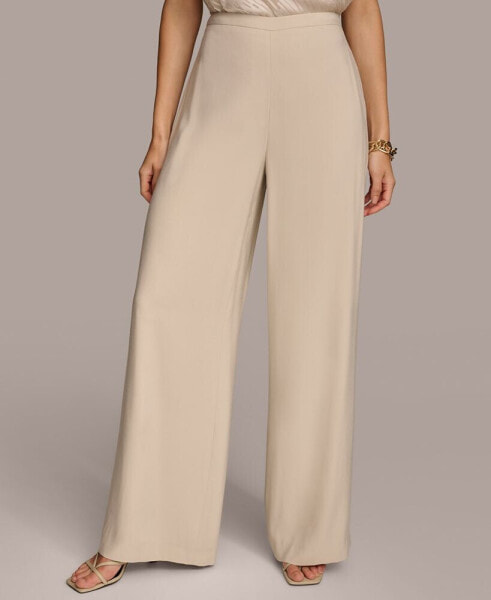 Donna Karan Women's Flat Front Wide-Leg Pants