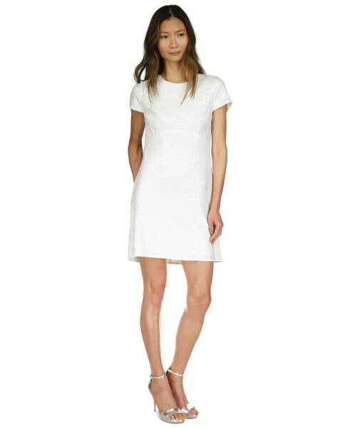 Women's Sequined Short-Sleeve Mini Dress