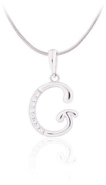 Silver pendant with crystals "G" SVLP0364XH2BI0G