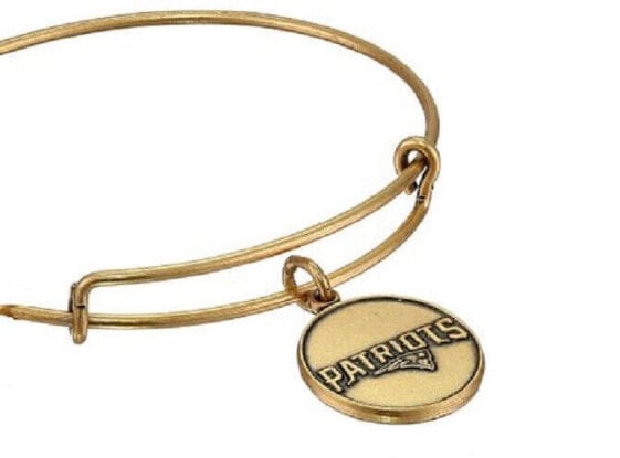 Alex and Ani New England Patriots Logo Gold Expandable Wire Bangle Bracelet