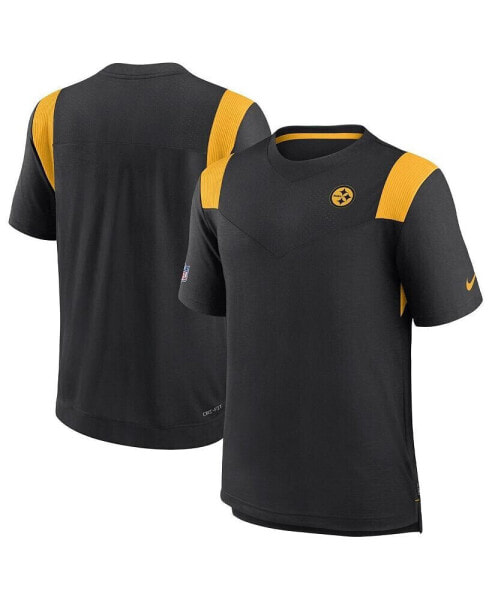 Men's Black Pittsburgh Steelers Sideline Tonal Logo Performance Player T-shirt