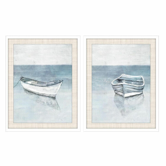 Картина DKD Home Decor 55 x 2,5 x 70 cm Barco Средиземноморье (2 штук)