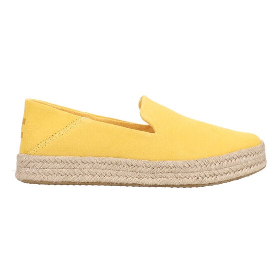 TOMS Carolina Platform Espadrille Slip On Womens Yellow Flats Casual 10020696T-