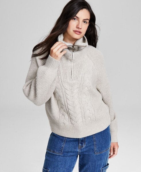 Women's Cable 1/4 Sweater, Created for Macy's