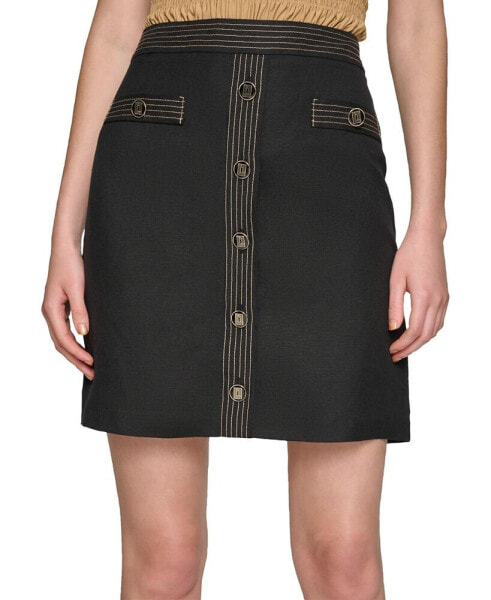 Women's Trapunto-Stitch Mini Skirt
