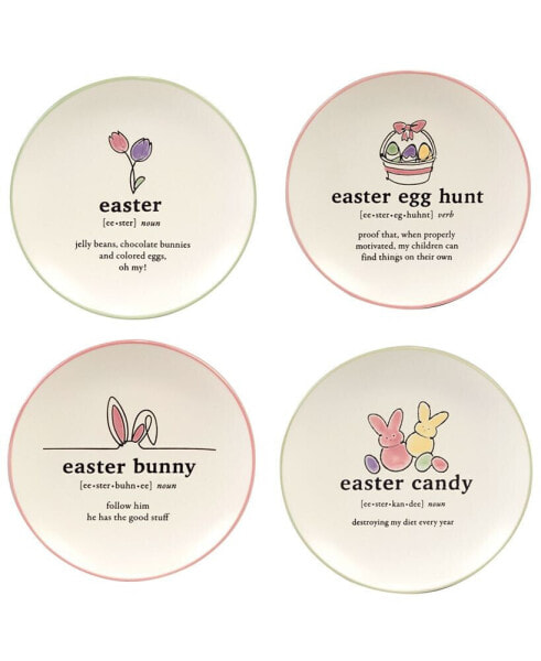 Easter Words Canapé Plates, Set of 4