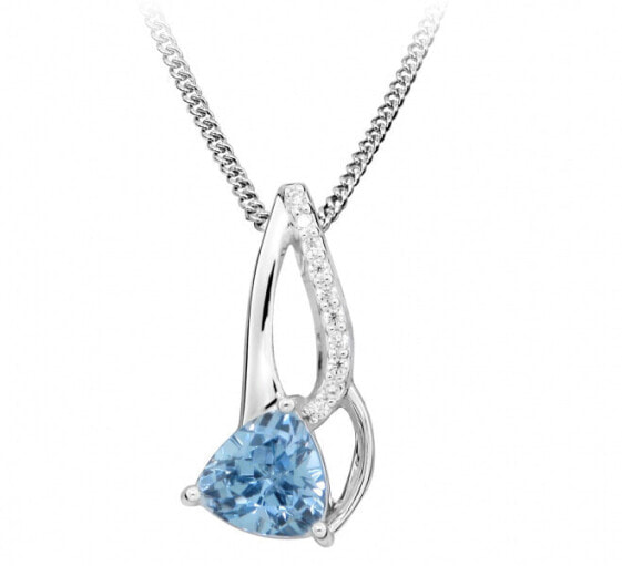 Stylish necklace with blue spinel and zircons SC424