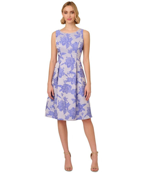 Women's Printed Boat-Neck Sleeveless Dress