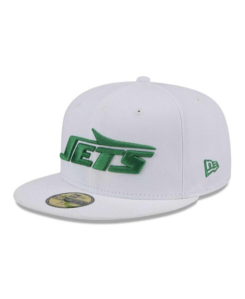 Men's White New York Jets Wordmark Omaha 59FIFTY Fitted Hat