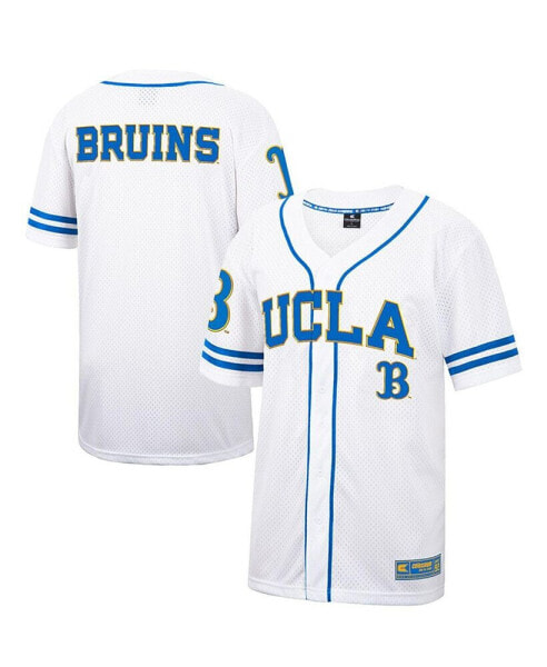 Men's White UCLA Bruins Free Spirited Mesh Button-Up Baseball Jersey