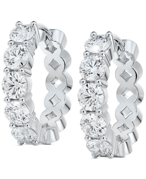 Diamond Extra Small Hoop Earrings (3/4 ct. t.w.) in 14k White Gold, 0.385"