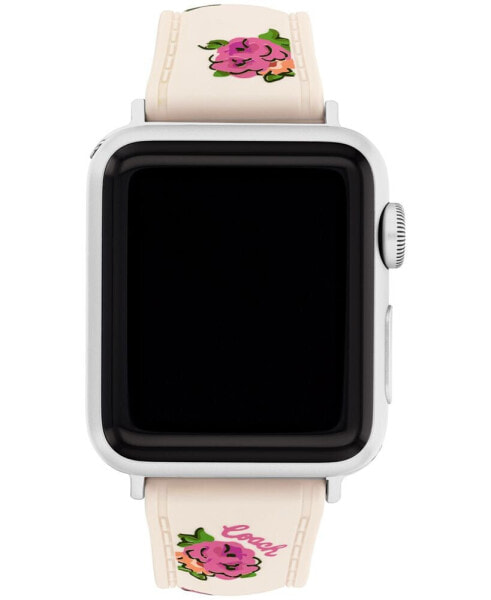 Women's Chalk Floral Print Silicone Strap for Apple Watch 38mm, 40mm, 41mm