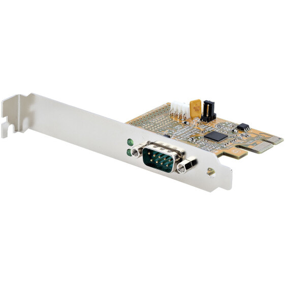 StarTech.com PCI Express Serial Card - PCIe to RS232 (DB9) Serial Interface Card - PC Serial Card w/ 16C1050 UART - Standard or Low Profile Brackets - COM Retention - Windows & Linux - PCIe - Serial - Full-height / Low-profile - PCIe 2.0 - RS-232 - Yellow