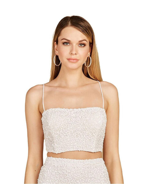 Women's - Spaghetti Strap Beaded Top