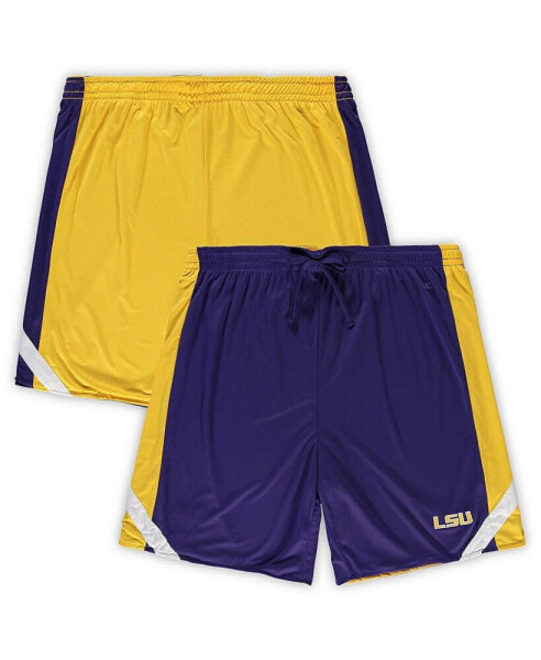 Men's Purple, Gold LSU Tigers Big and Tall Team Reversible Shorts