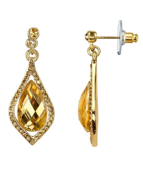 Gold-Tone Lt. Colorado Caged Briolette Drop Earrings