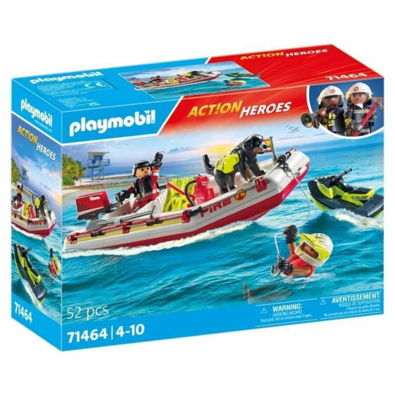 Playset Playmobil Action Heroes - Fireboat and Water Scooter 71464 52 Предметы