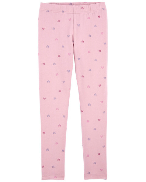 Kid Heart Print Stretch Leggings 7