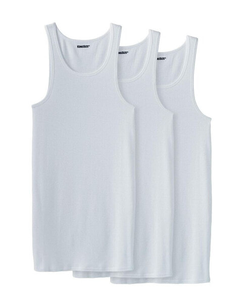 Tall Ribbed Cotton Tank Undershirt 3-Pack