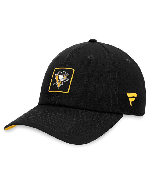 Men's Black Pittsburgh Penguins Authentic Pro Rink Adjustable Hat