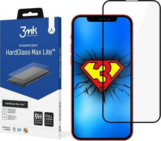 Защитное стекло 3MK HG Max Lite iPhone 13/13 Pro 6.1" черное