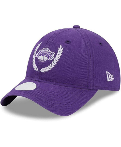 Бейсболка с регулируемым размером женская New Era Los Angeles Lakers Purple Leaves 9TWENTY