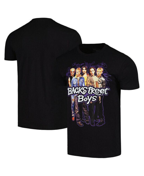 Men's Black Backstreet Boys Signatures T-shirt