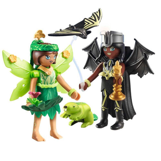 PLAYMOBIL Forest Fairy & Bat Fairy With Soul Animals Construction Game