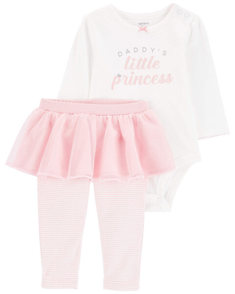 Baby 2-Piece Daddy's Princess Bodysuit & Tutu Pant Set 24M