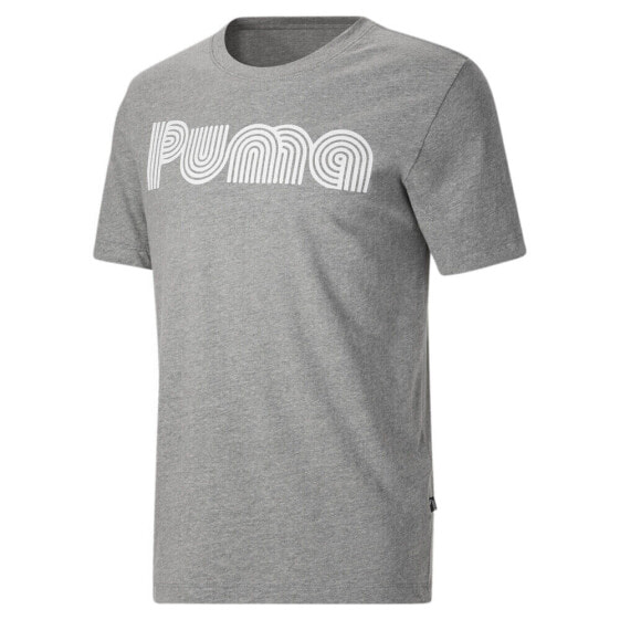 Puma Maze Graphic Crew Neck Short Sleeve T-Shirt Mens Grey Casual Tops 67878603