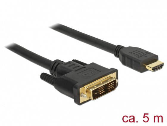 Delock 85586 - 5 m - DVI-D - HDMI Type A (Standard) - Male - Male - Straight