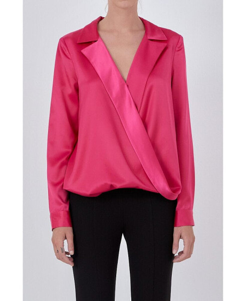 Women's Wrapped Satin Blouse