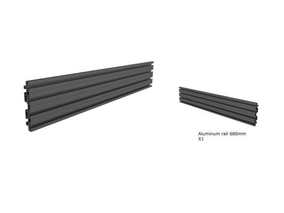 Multibrackets M Pro Series - Single Screen Rail 68cm Black - Rail - Black - Aluminium - Pole clamp - M Pro Series - 2 kg