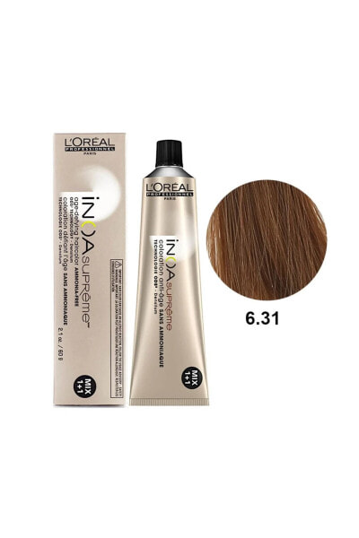 Inoa 6,31 Natural Dark Brown Dore Ammonia Free Permament Hair Color Cream 60ml Keyk.*