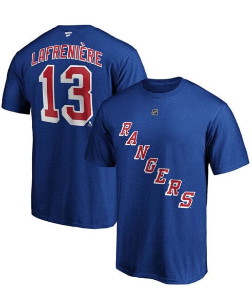 Men's Alexis Lafrenière Blue New York Rangers Authentic Stack Name and Number T-shirt