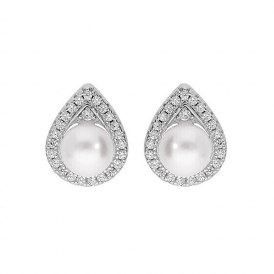Beautiful silver stud earrings with pearls ML05671A