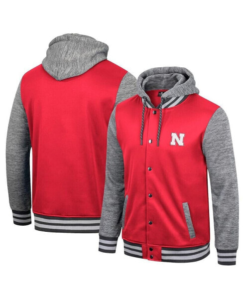 Men's Scarlet Nebraska Huskers Robinson Hoodie Full-Snap Jacket