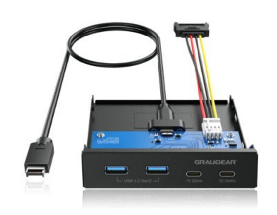 GrauGear USB-HUB Multi Front Panel USB 3.2 Gen2 Type-C retail
