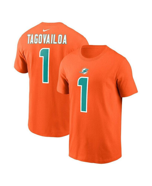 Men's Tua Tagovailoa Orange Miami Dolphins Player Name and Number T-shirt