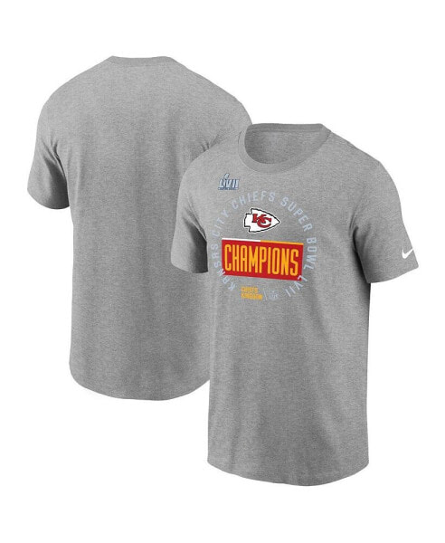 Men's Gray Kansas City Chiefs Super Bowl LVII Champions Locker Room Trophy Collection T-shirt