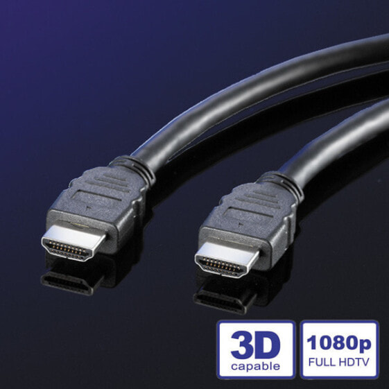 Кабель HDMI High Speed с Ethernet ROLINE - HDMI M - HDMI M - LSOH 5 м - 5 м - HDMI Type A (Стандарт) - HDMI Type A (Стандарт) - 1920 x 1080 пикселей - 3D - черный