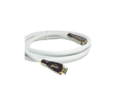 PYTHON Series PREMIUM AKTIVES High-Speed-HDMI Anschlusskabel mit Ethernet - REDMERE CHIPSATZ - 4K2K / UHD / Ultra HD / Full HD @ 30 Hz - Kupferleiter (OFC) - 3D-Unterstützung - Dreifachschirmung - Nylongeflecht - WEISS - 15 m - White