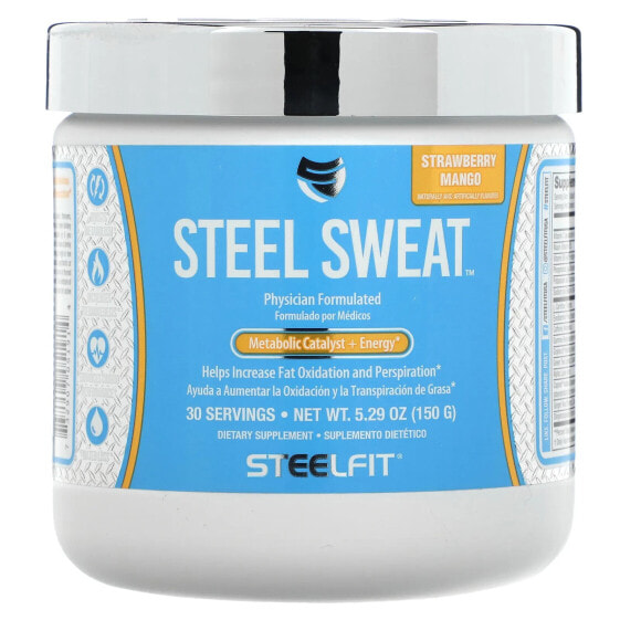 Steel Sweat, Metabolic Catalyst + Energy, Strawberry Mango, 5.29 oz (150 g)