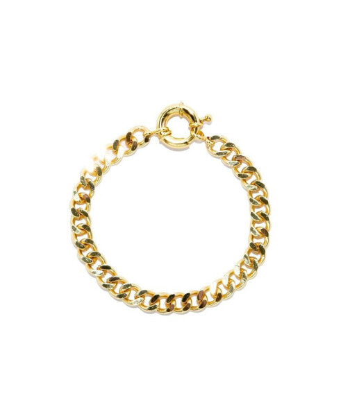 18K Gold Plated Chunky Cuban Chain - Lisa Bracelet 8" For Women