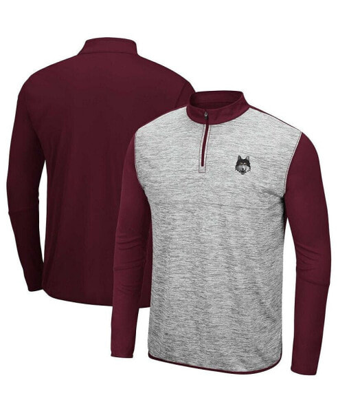 Men's Heather Gray, Maroon Loyola Chicago Ramblers Prospect Quarter-Zip Jacket