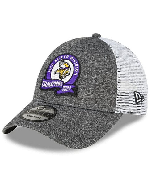 Men's Heather Gray Minnesota Vikings 2022 NFC North Division Champions Locker Room 9FORTY Adjustable Hat